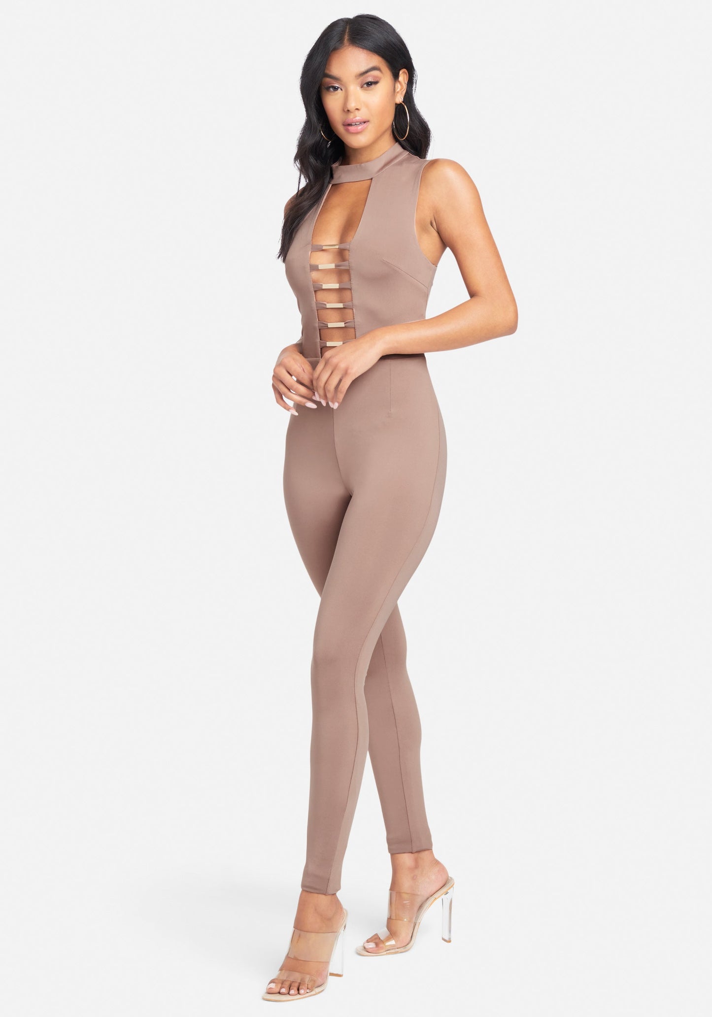 Gold Bar Detail Jumpsuit