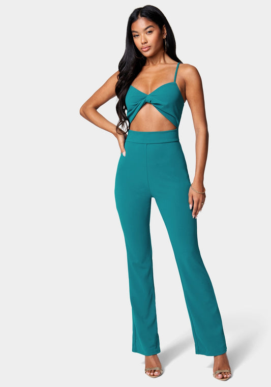 Twist Front Wide Leg Jumpsuit