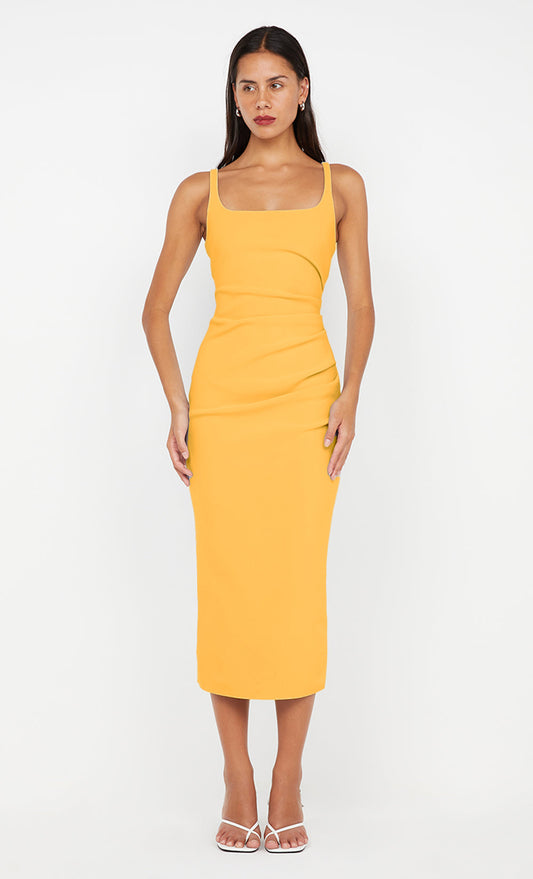 KARINA TUCK MIDI DRESS - MANGO