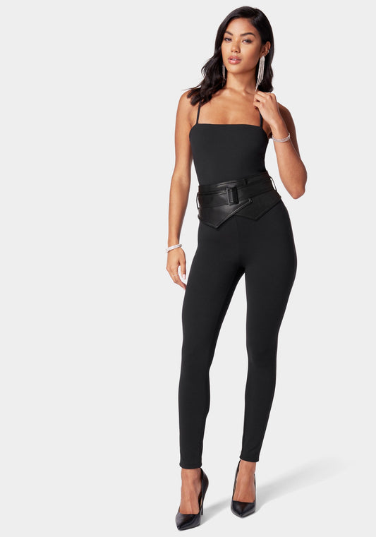 Removable Vegan Leather Belt Catsuit