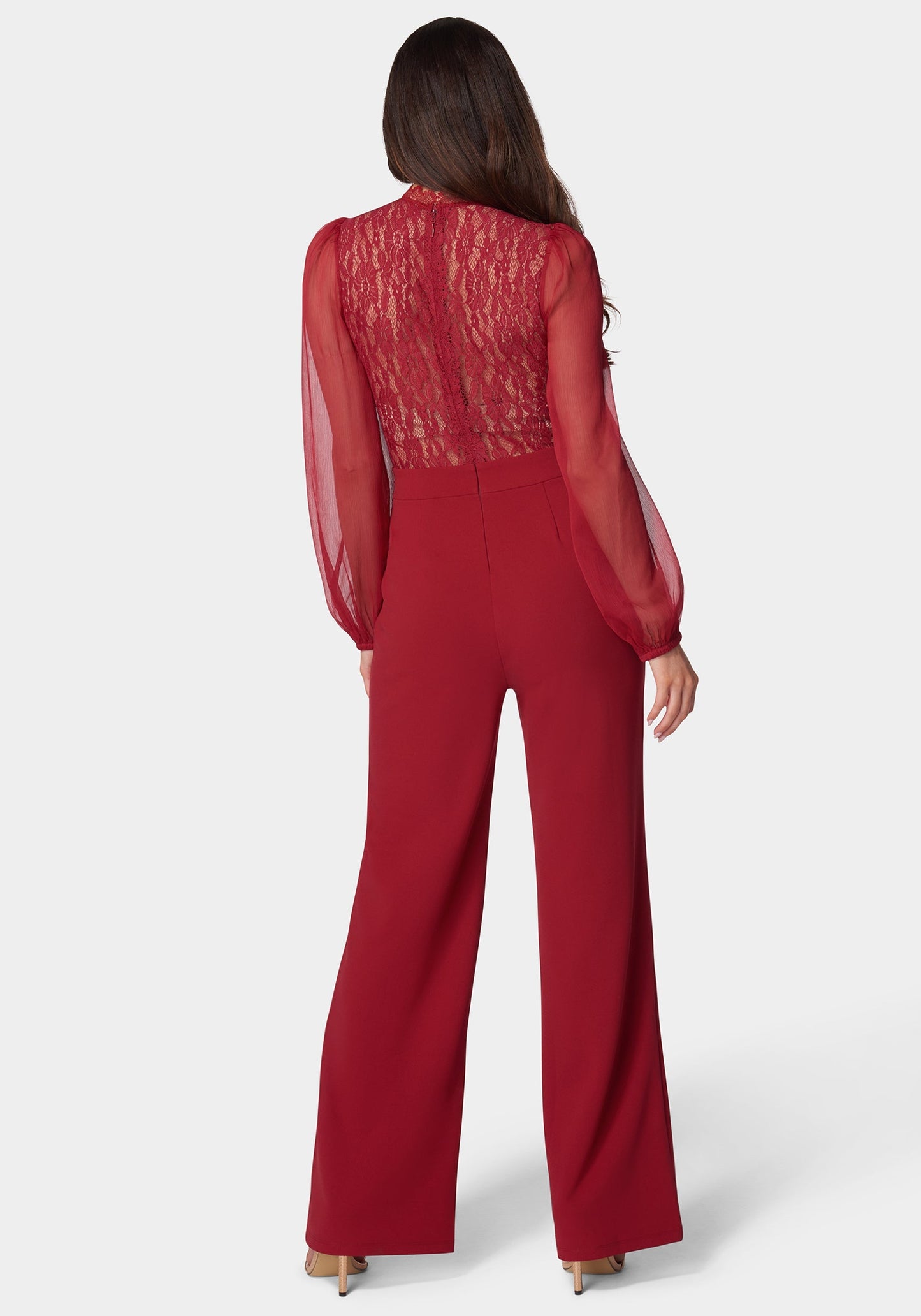 Lace Top Straight Leg Jumpsuit