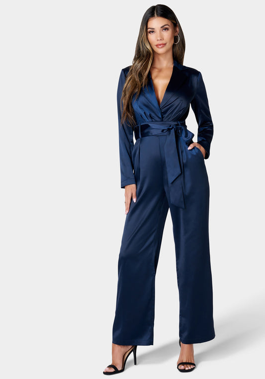 Satin Blazer Jumpsuit