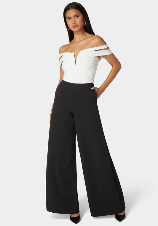 Off Shoulder Full Wide Leg Jumpsuit