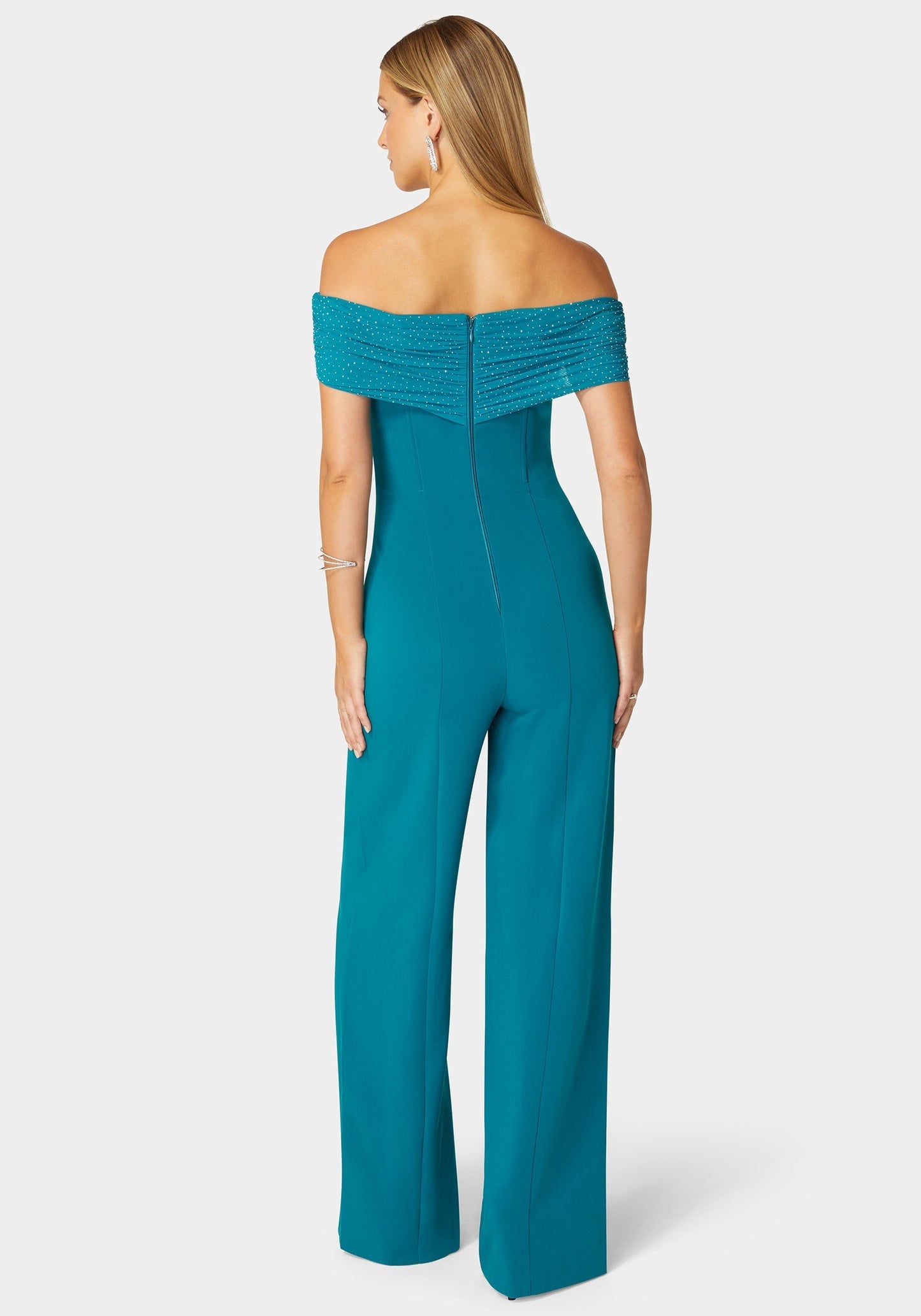 Studded Off Shoulder Palazzo Jumpsuit