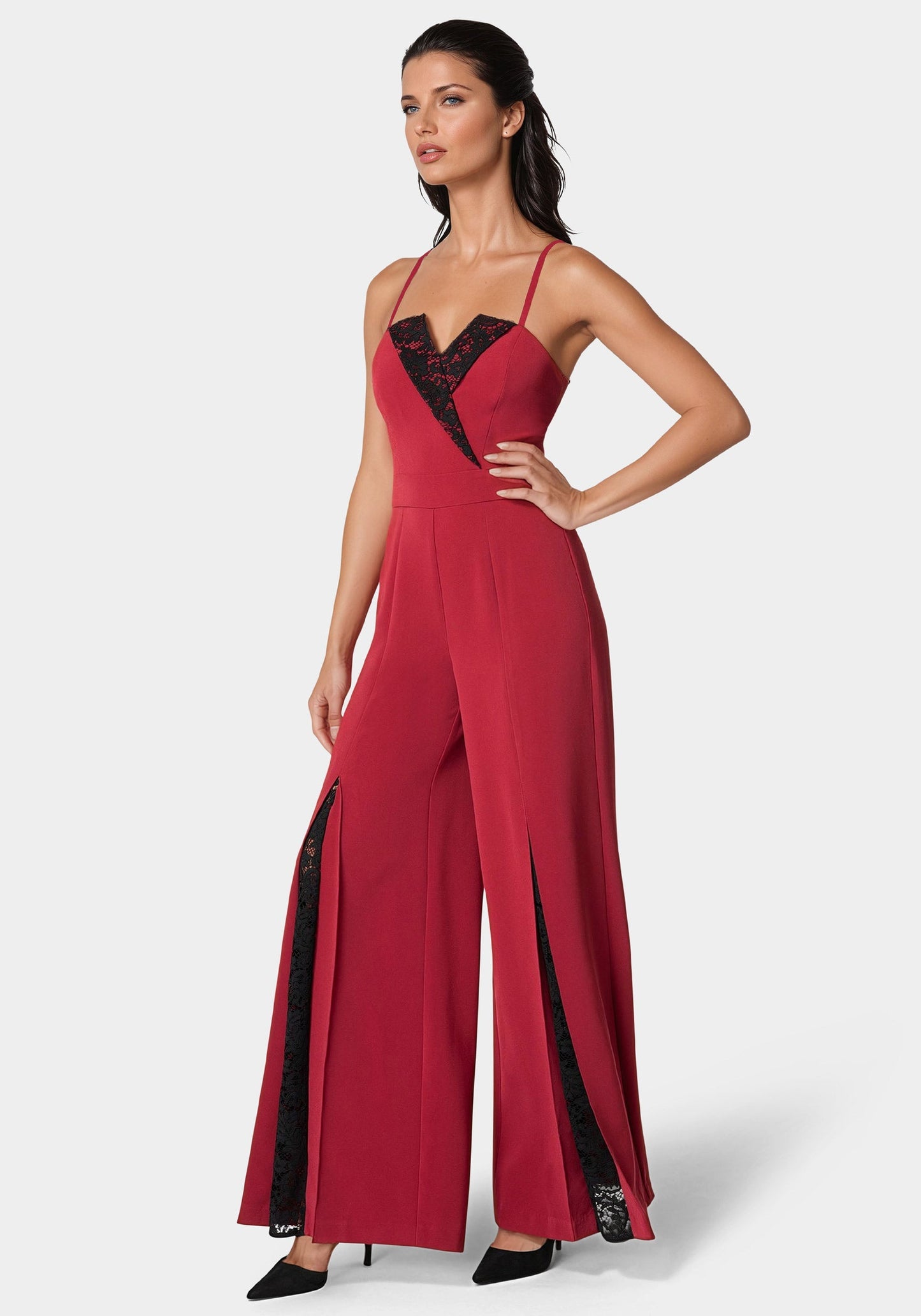 Tuxedo Lace Combo Ultra Wide Leg Jumpsuit