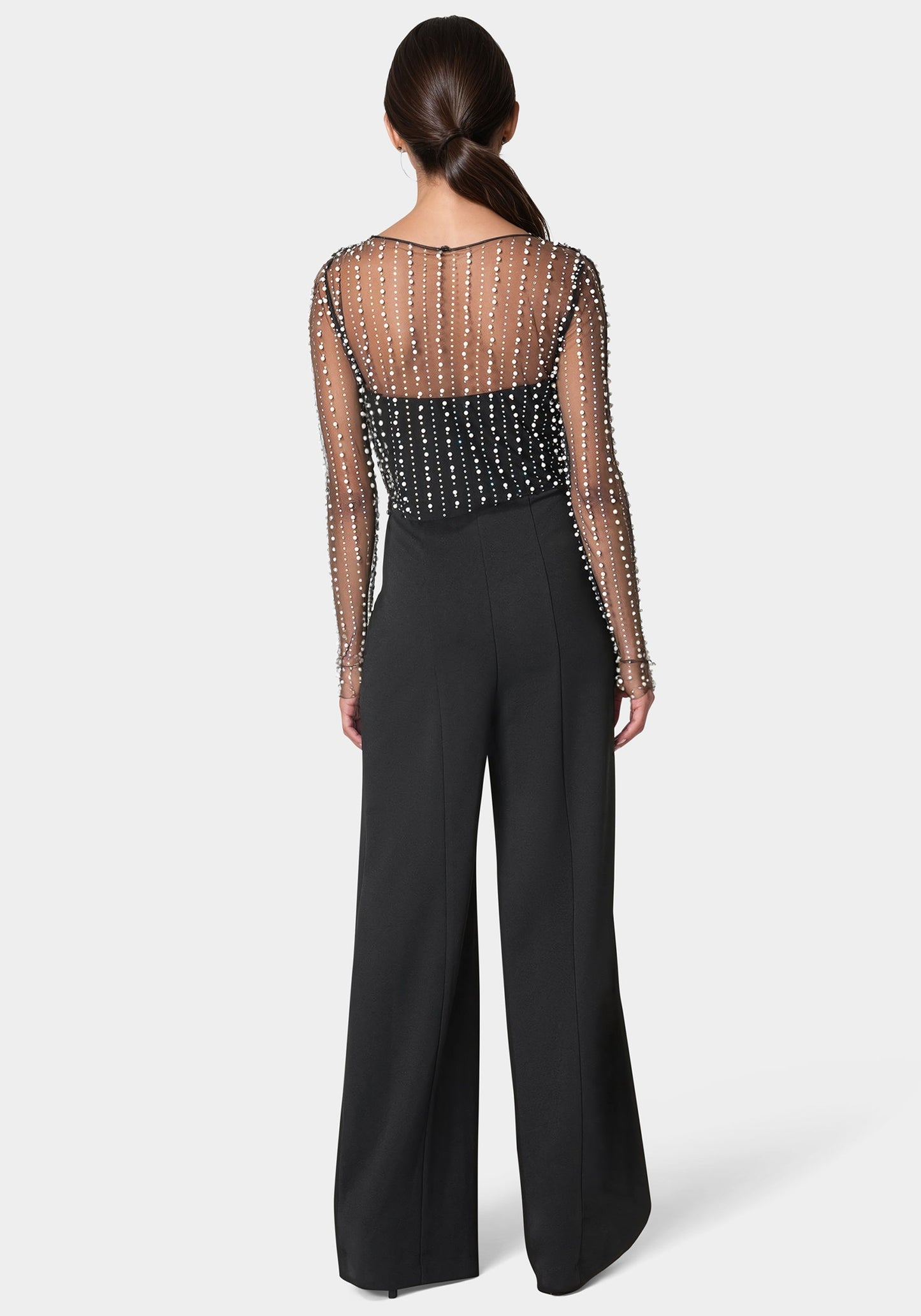 Studded Pearl Top And Palazzo Leg Jumpsuit