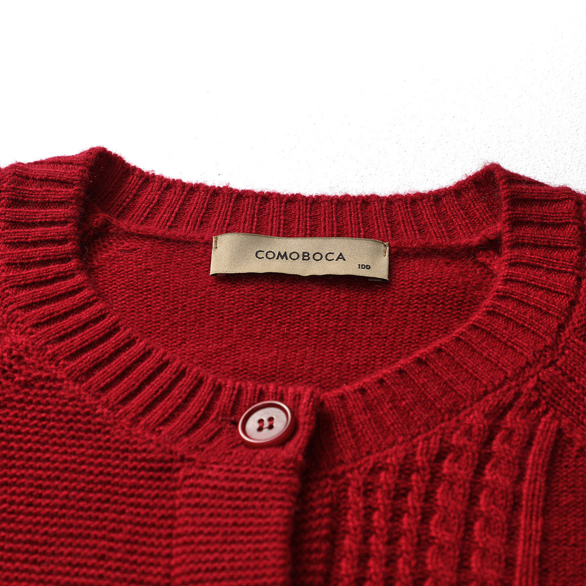 100% Wool Elegant Ribbed Knit Cardigan