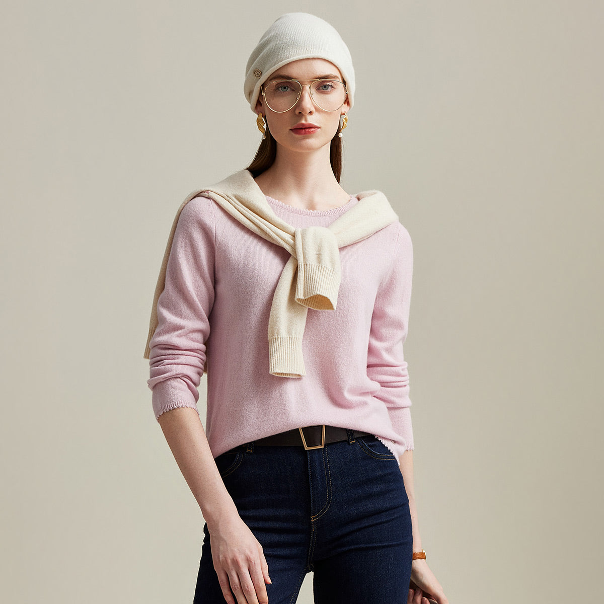 100% Cashmere Soft Knit Pullover Sweater