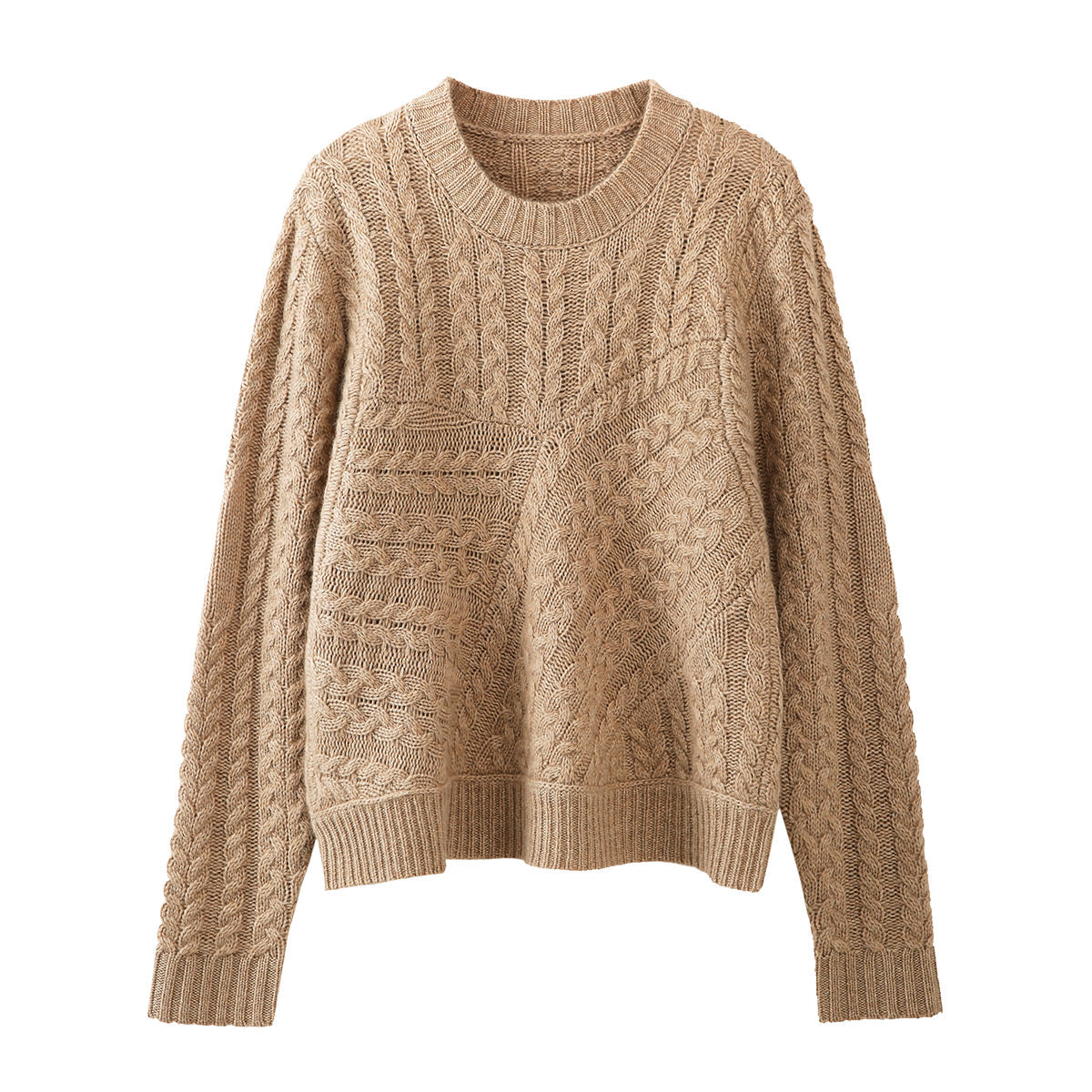 100% Cashmere Womens Chunky Cable Knit Sweater