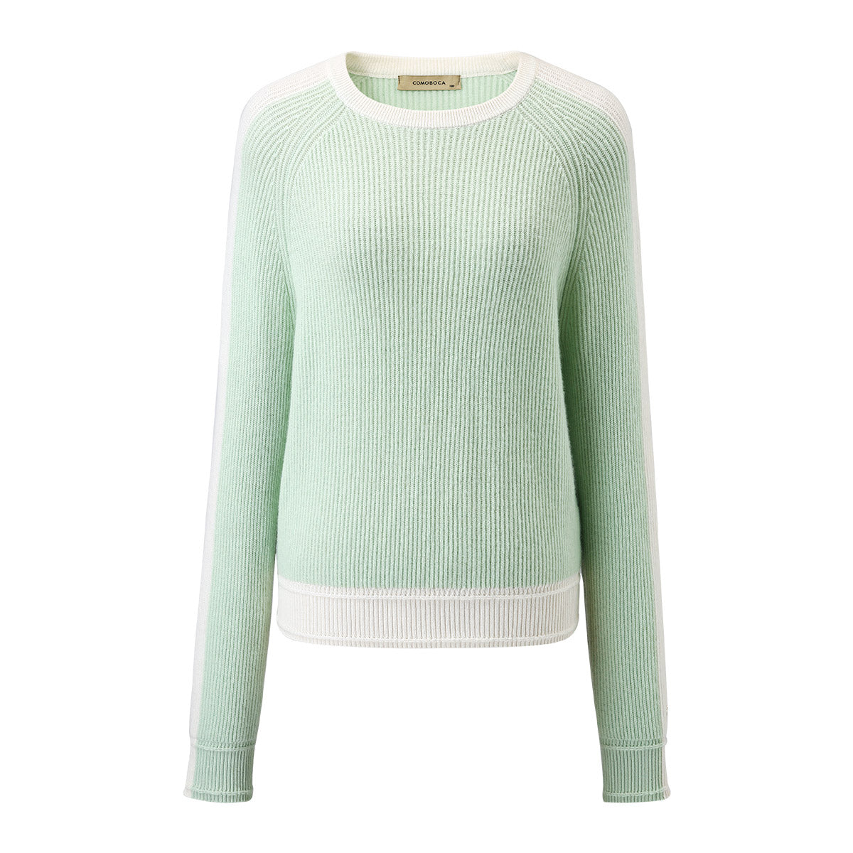 100% Cashmere Color Block Raglan Sleeve Knit Sweater