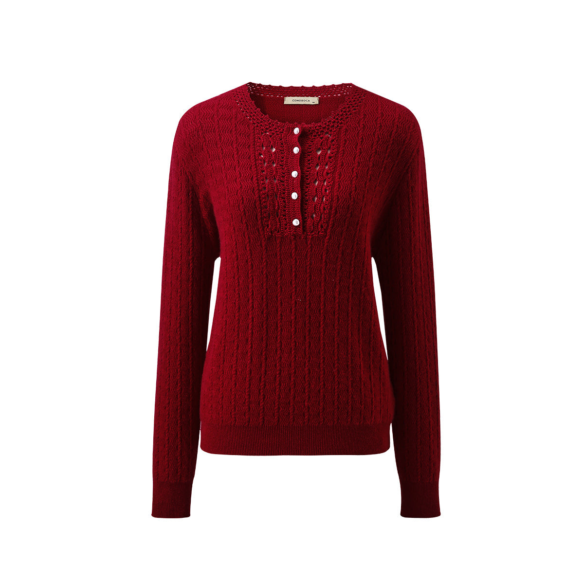 100% Cashmere Knit Sweater with Button Detail