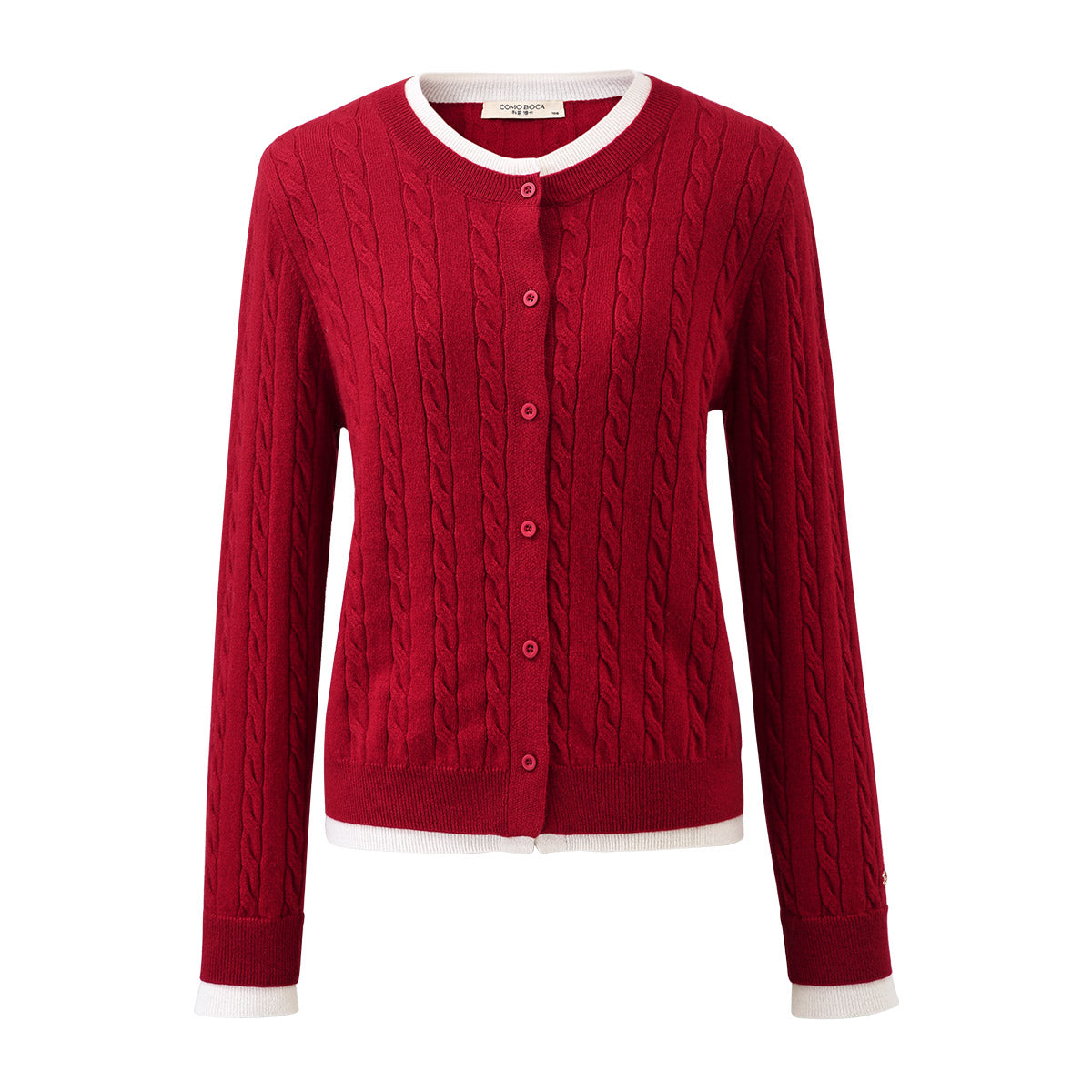 100% Wool Cable Extra Size Knit Cardigan