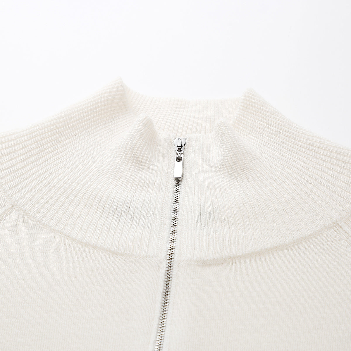 100% Wool Quarter-Zip Knit Pullover Sweater