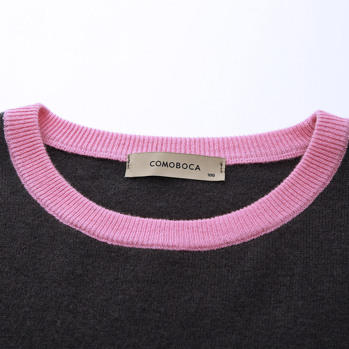 100% Wool Contrast-Trim Knit Pullover Sweater