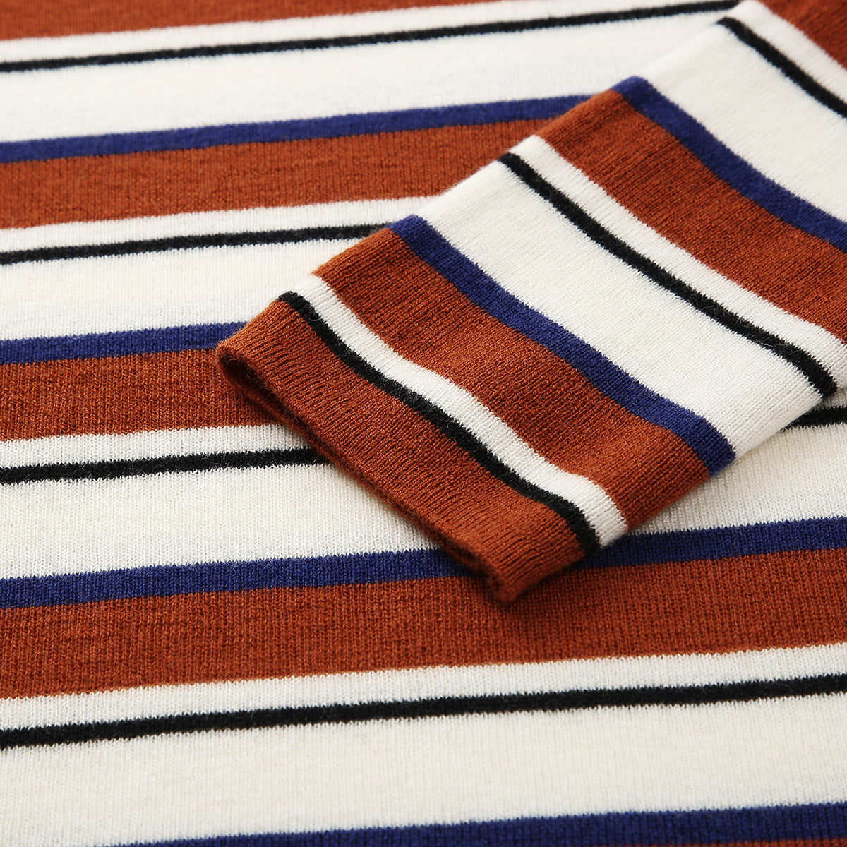 100% Wool Striped Crew Neck Sweater