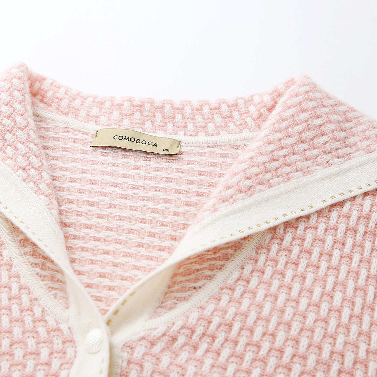 100% Cashmere Sailor Collar Knitted Cardigan