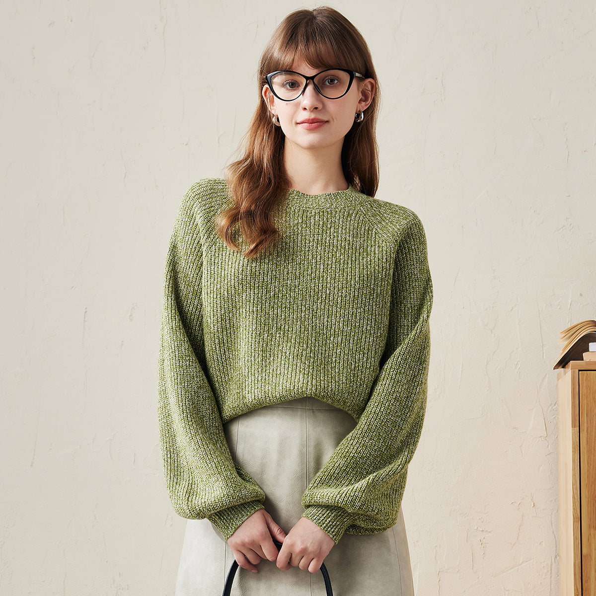 100% Wool Cozy Knitted Pullover Sweater