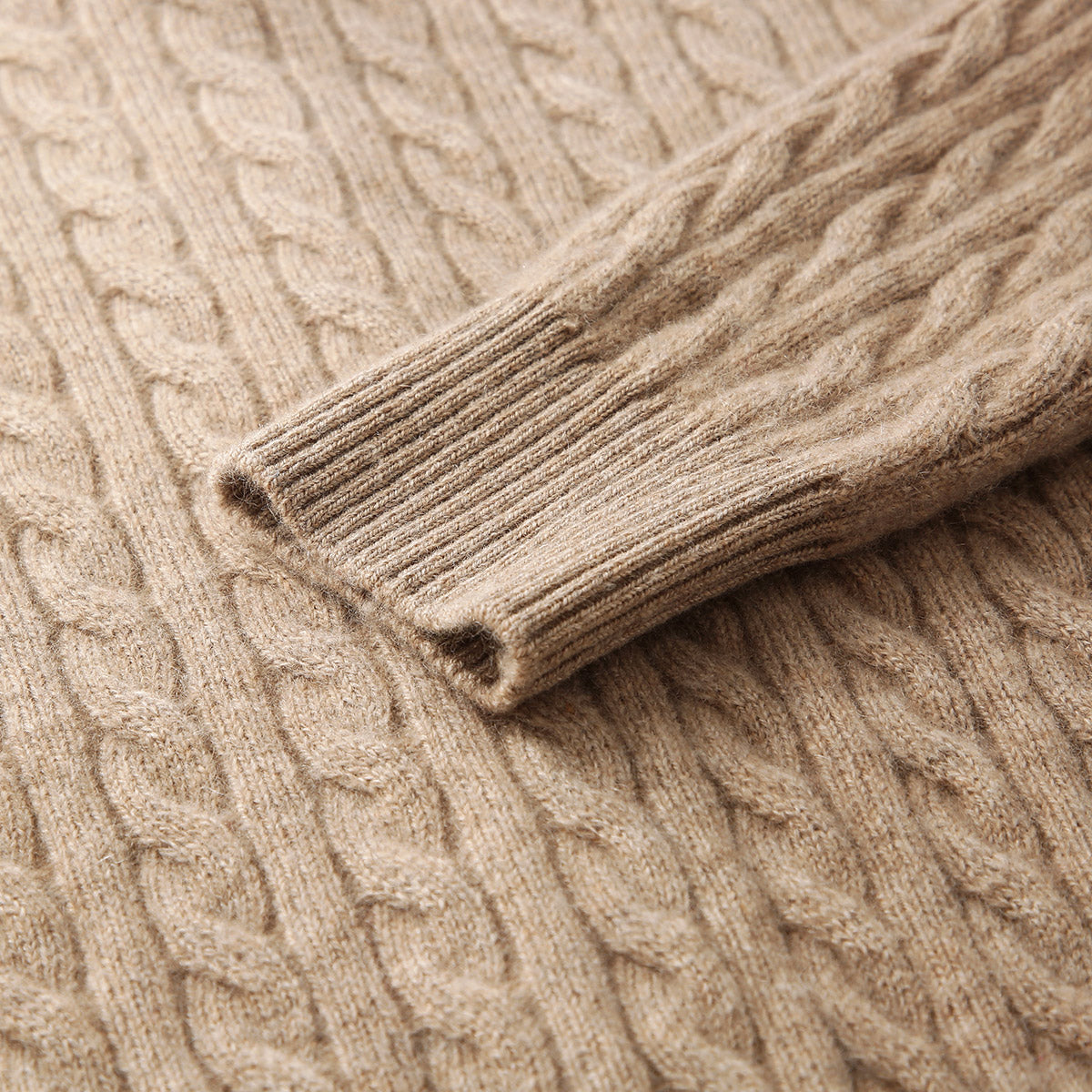 100% Cashmere Cable Knit Hooded Cardigan