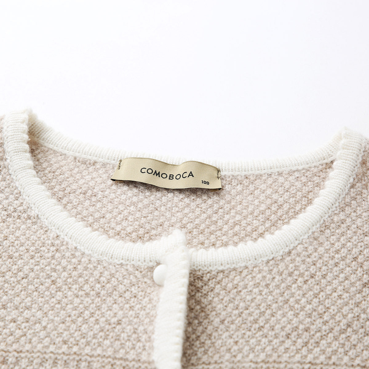 100% Cashmere Cable Knit Cardigan with Contrasting Trim