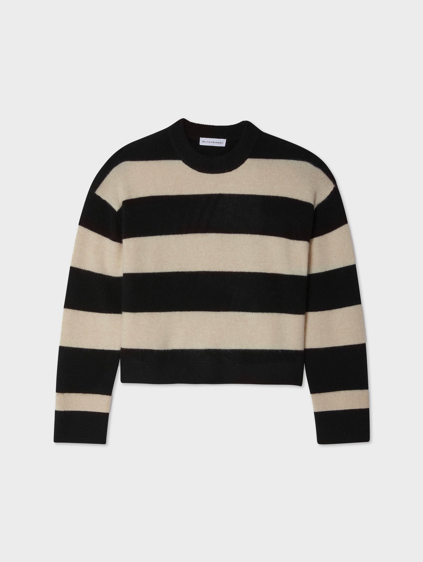 Cashmere Block Striped Crewneck