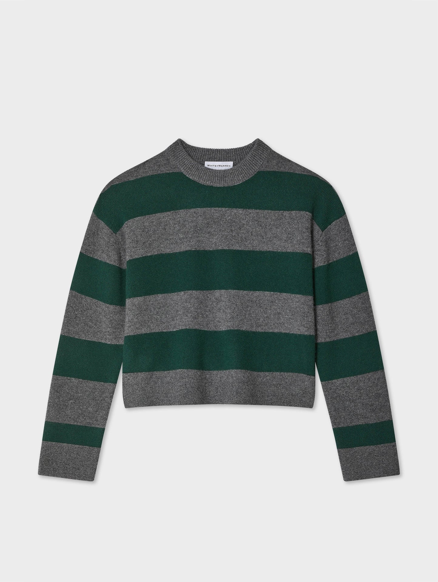 Cashmere Block Striped Crewneck