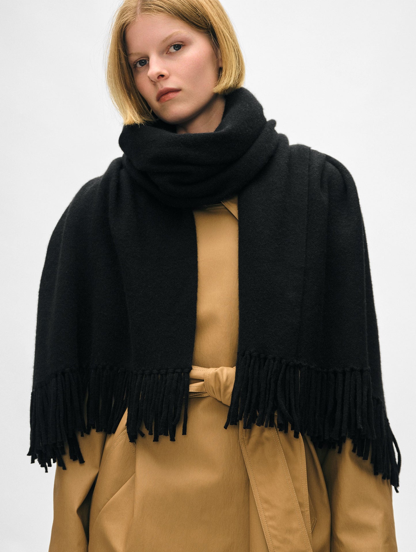 Merino Cashmere Tassel Scarf