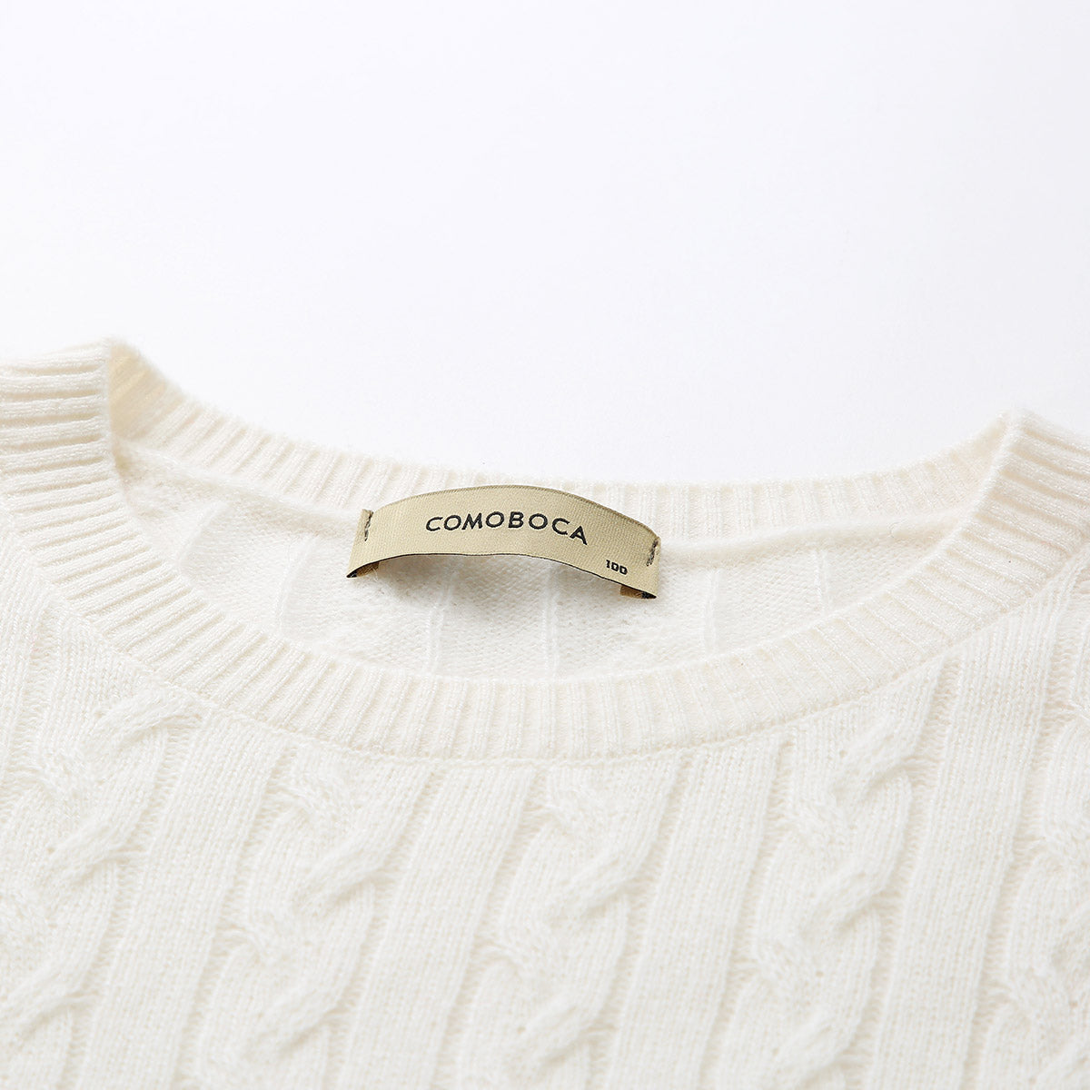 100% Cashmere Cable Knit Striped Sweater with Button Details