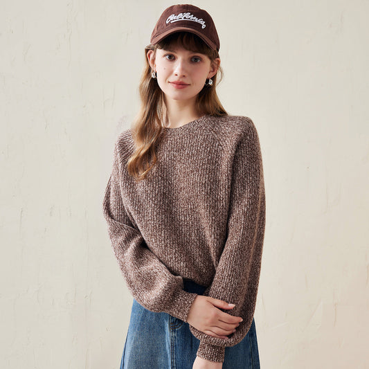 100% Wool Cozy Knitted Pullover Sweater