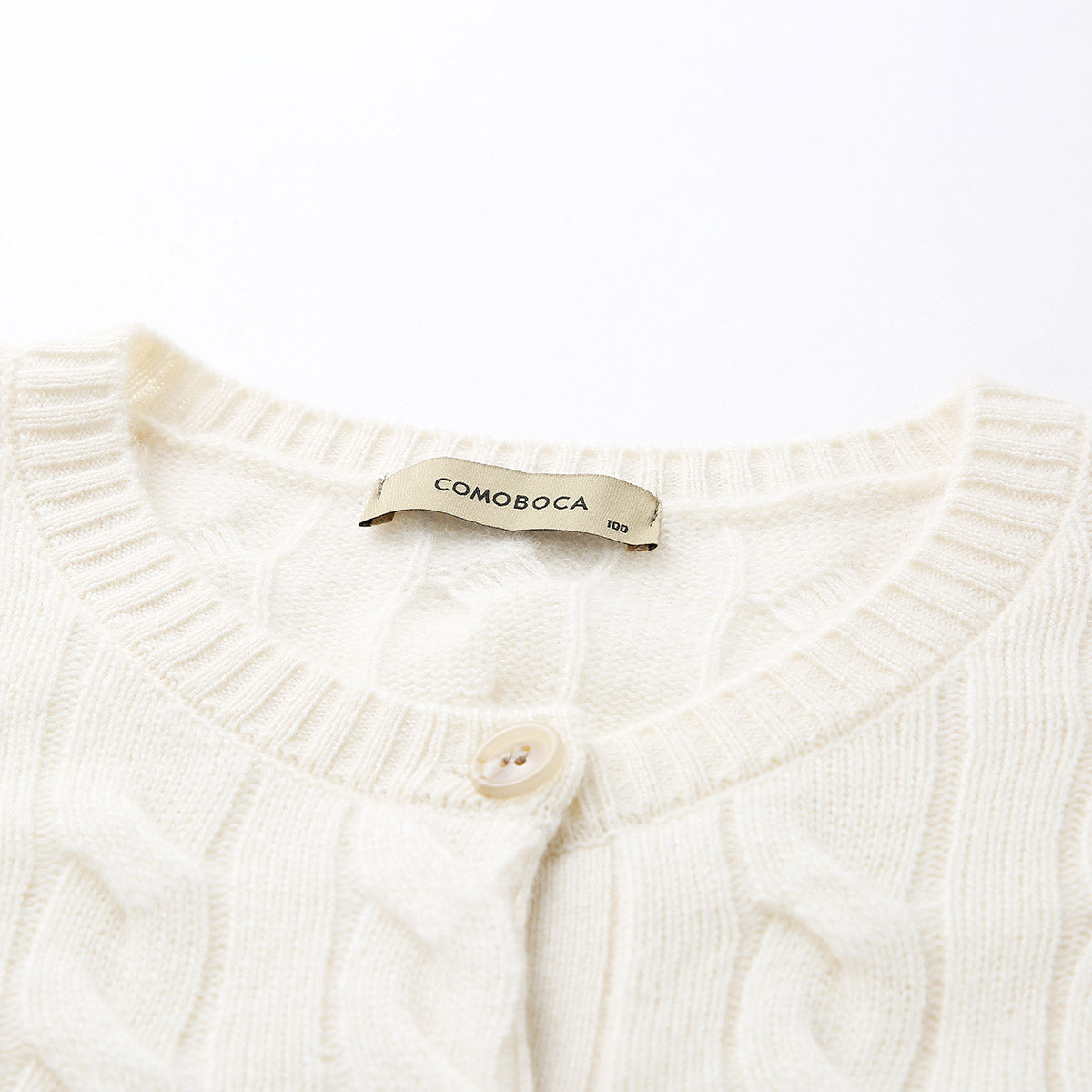 100% Cashmere Cable Knit Button-Up Cardigan