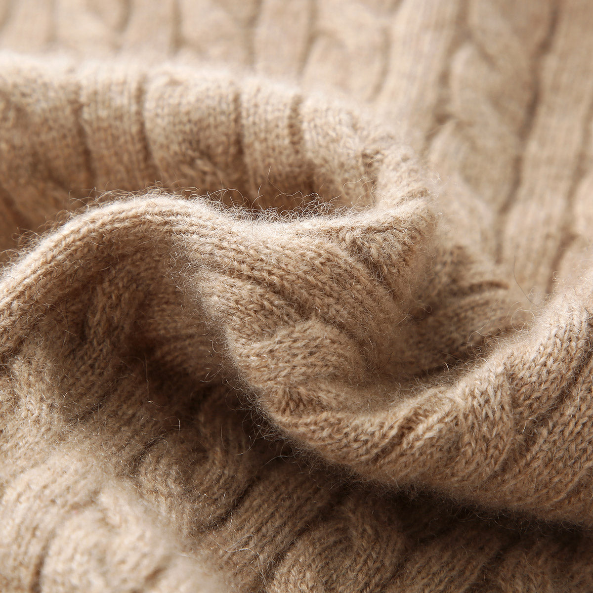 100% Cashmere Cable Knit Hooded Cardigan