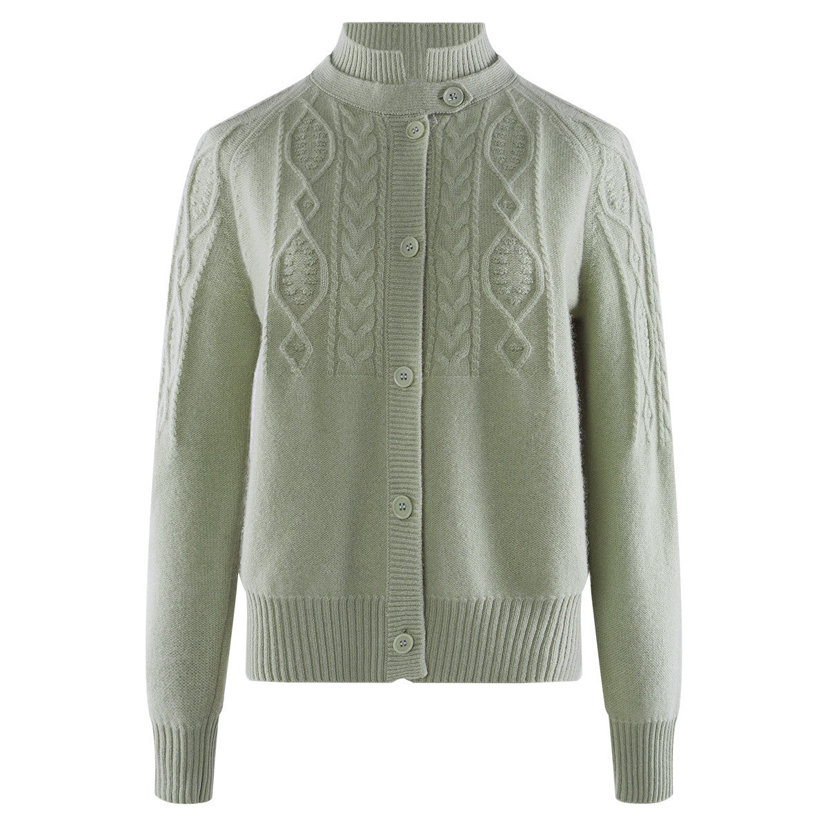 100% Cashmere Elegant Cable Knit Cardigan