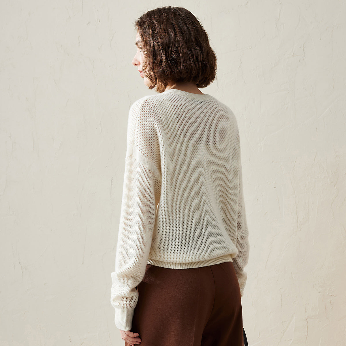 100% Cashmere Breathable Mesh Sweater