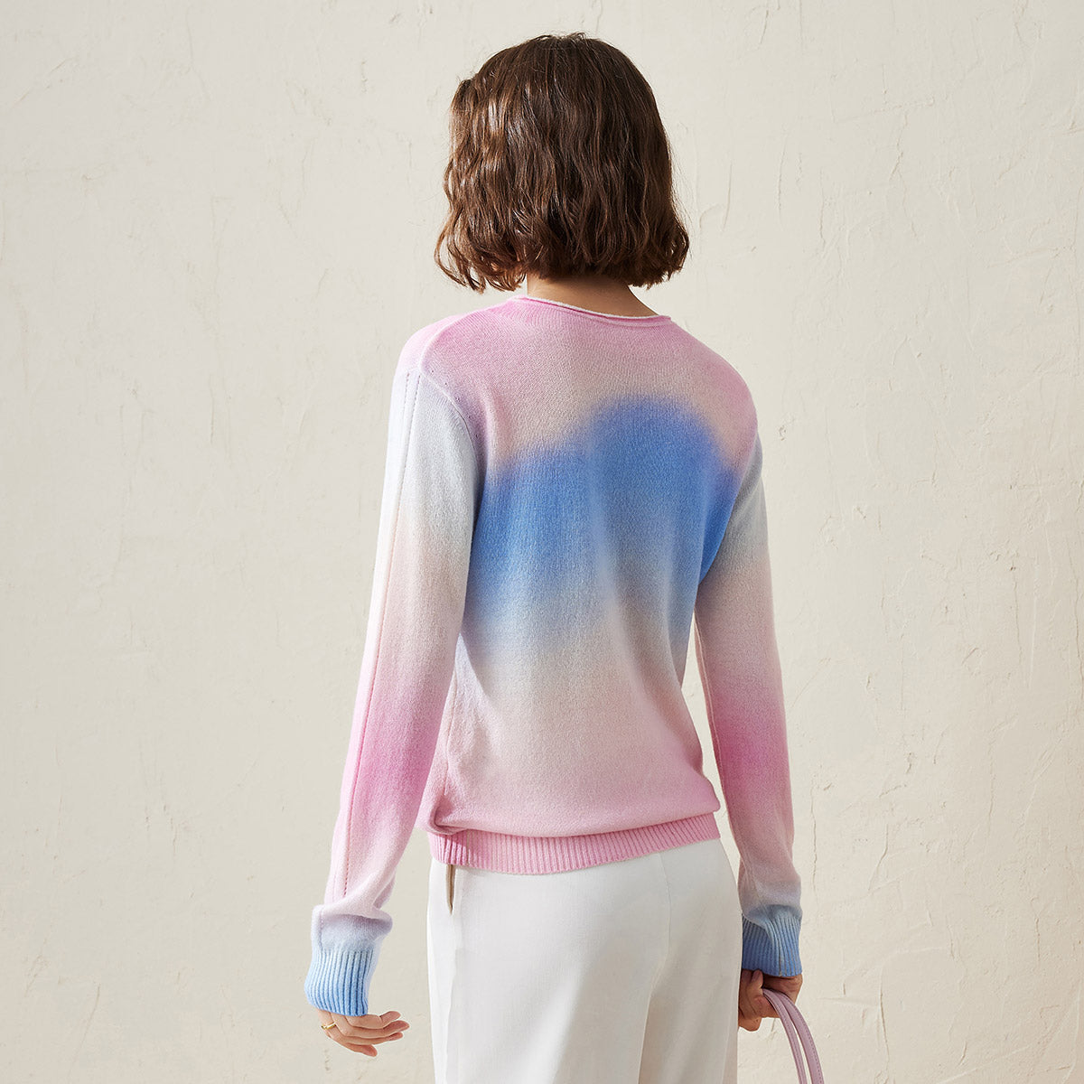 100% Cashmere Gradient Color Knit Sweater