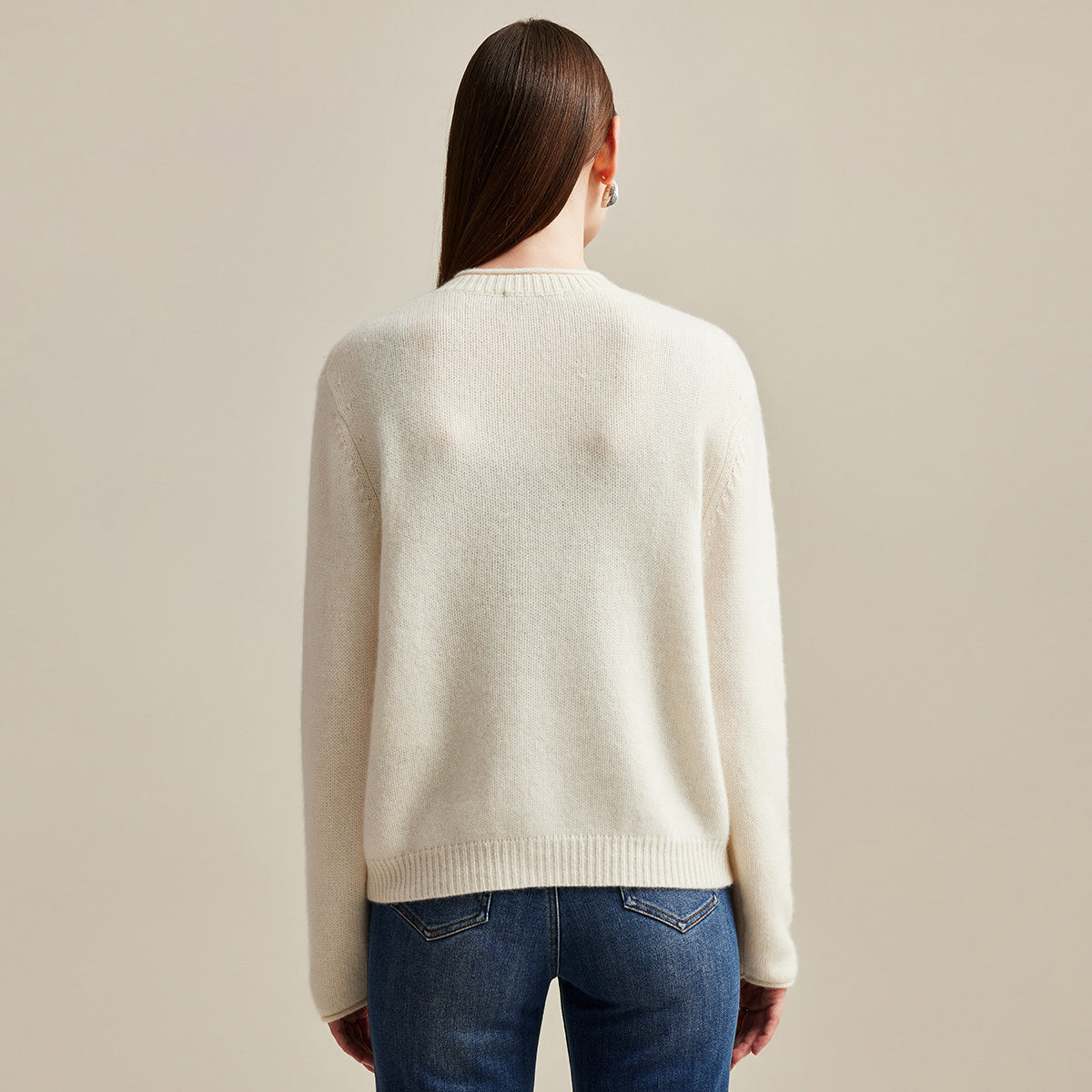 100% Cashmere Cable Knit Cardigan with Ribbed Details