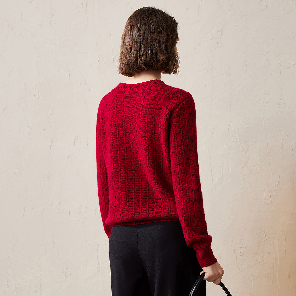 100% Cashmere Knit Sweater with Button Detail