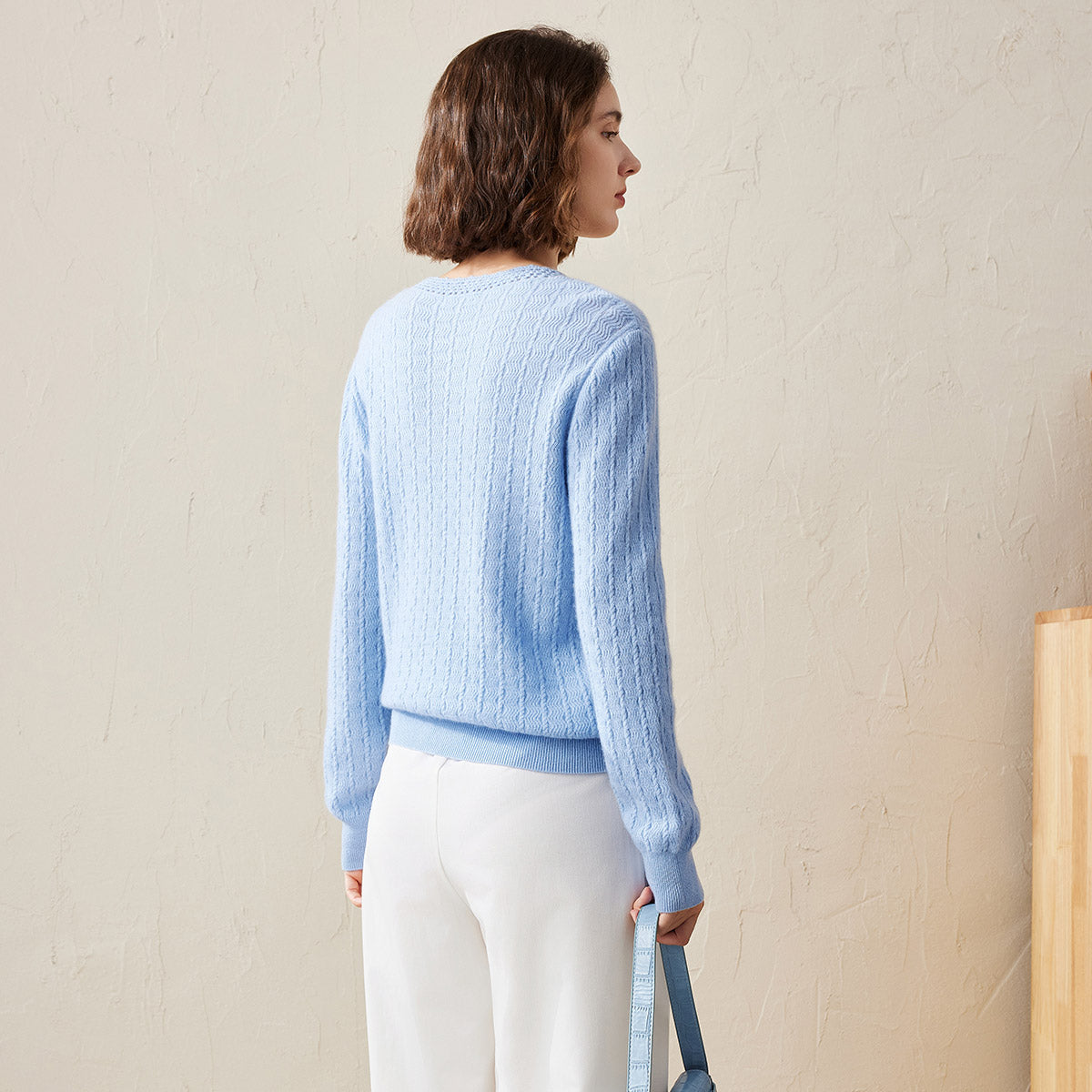 100% Cashmere Knit Sweater with Button Detail