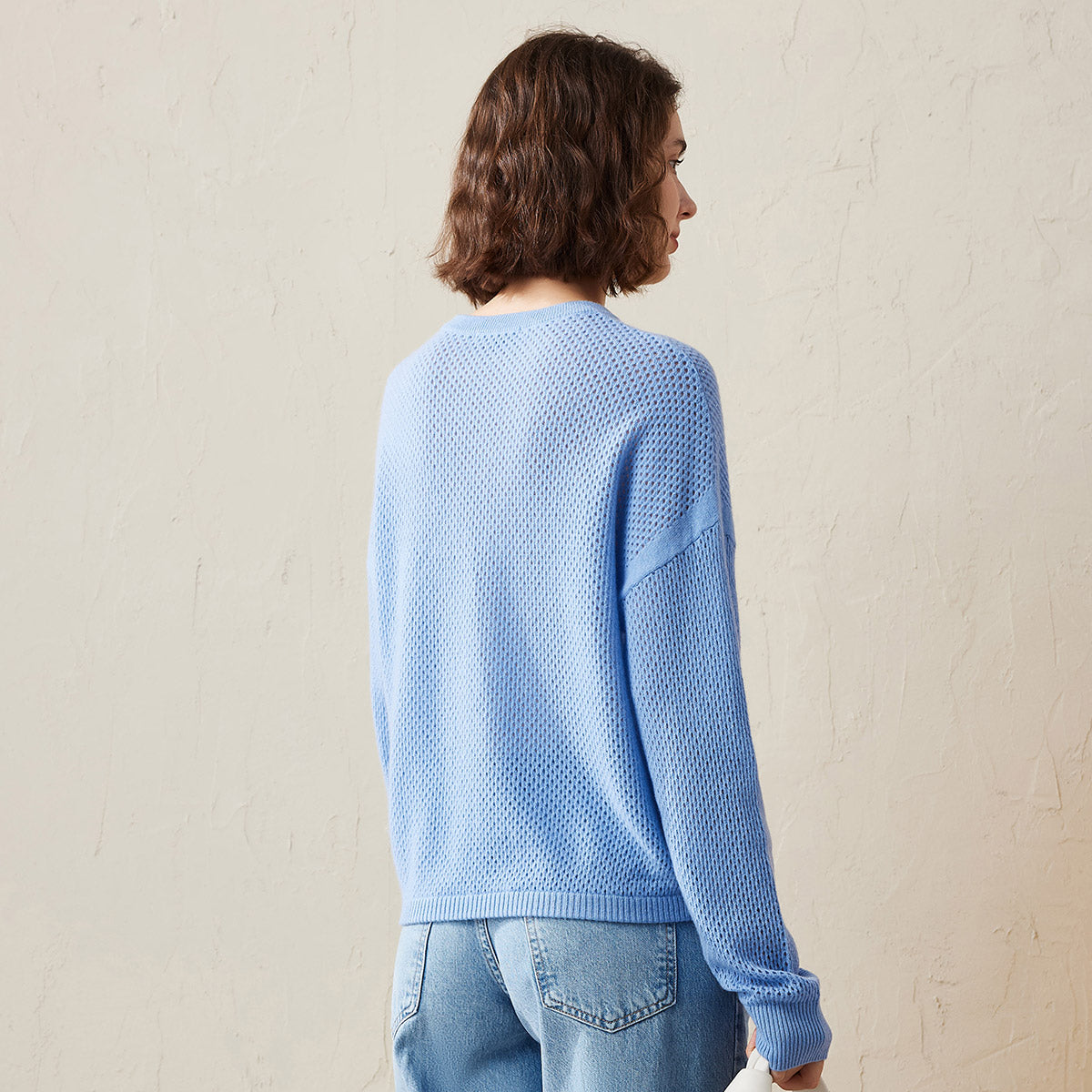 100% Cashmere Breathable Mesh Sweater