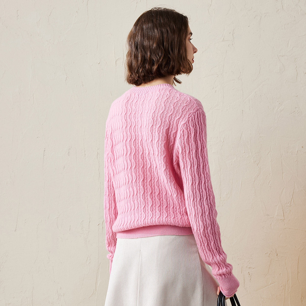 100% Cashmere Classic Cable Knit Sweater