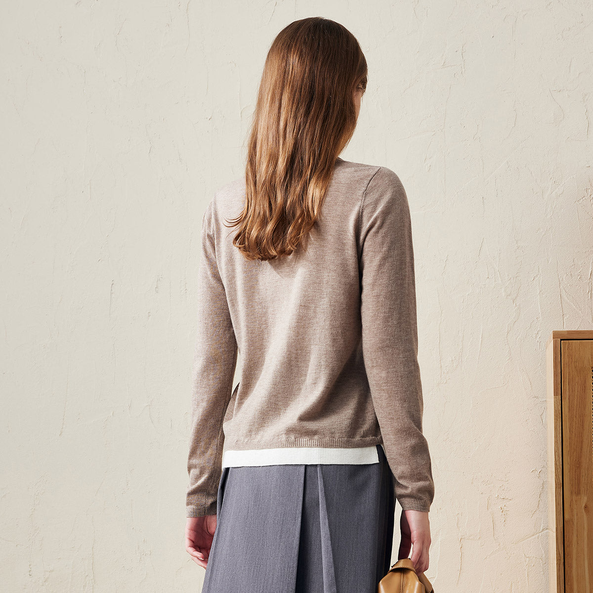 100% Wool Layered Look Pullover Sweater