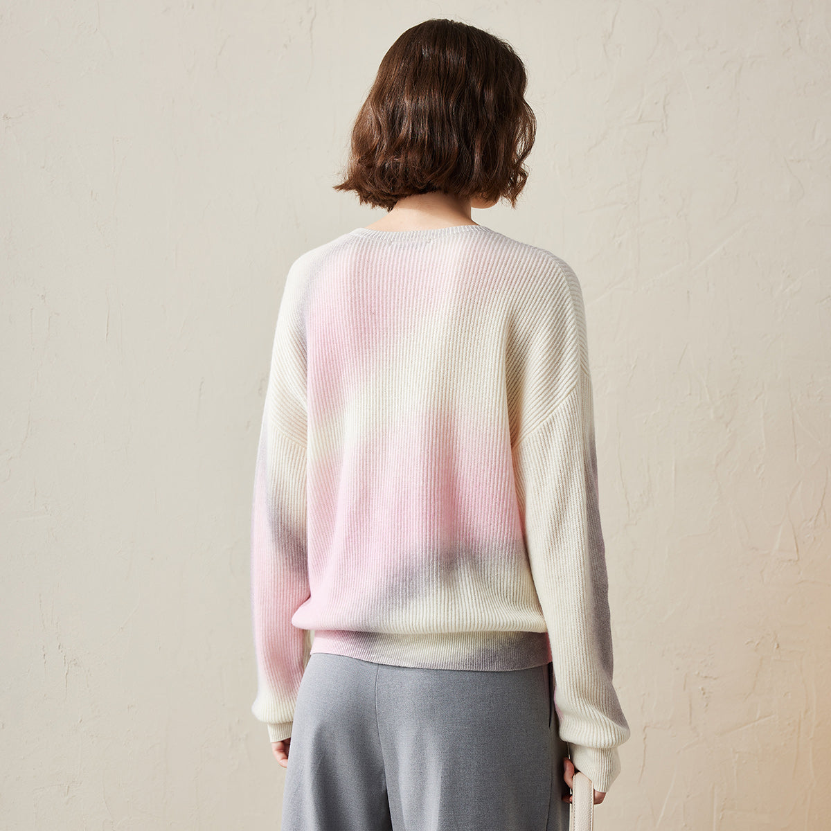 100% Cashmere Gradient Color Soft Knit Sweater