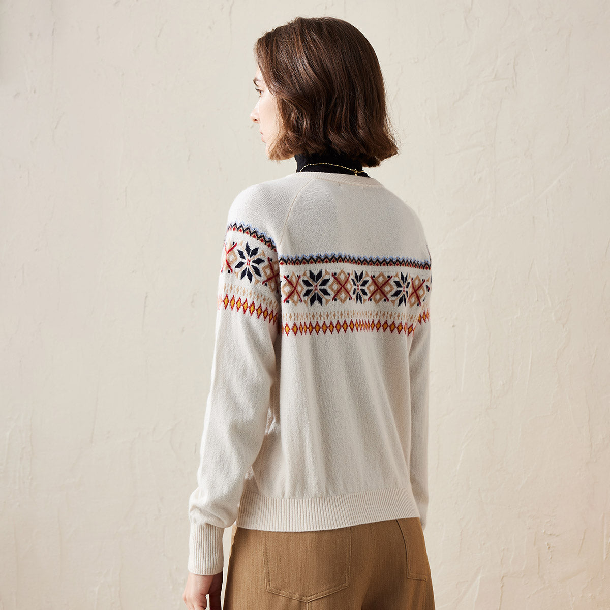 100% Cashmere Cozy Nordic Inspired Cardigan