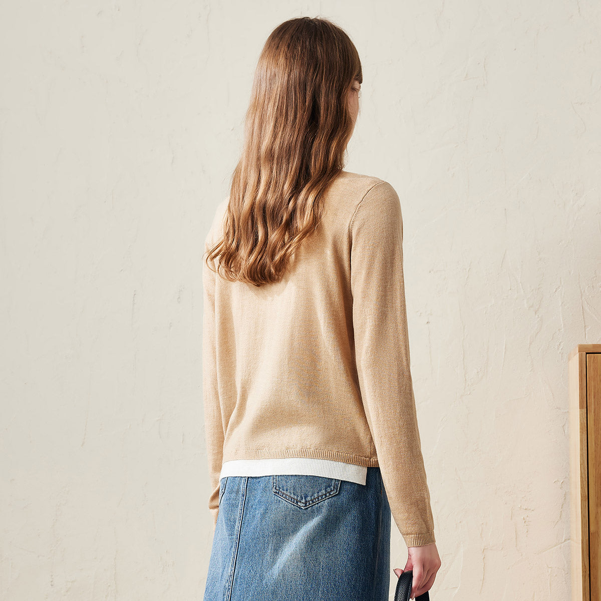 100% Wool Layered Look Pullover Sweater