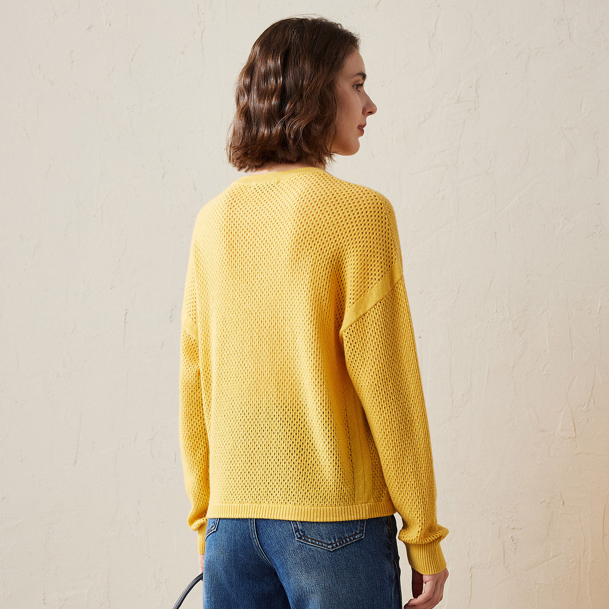 100% Cashmere Breathable Mesh Sweater