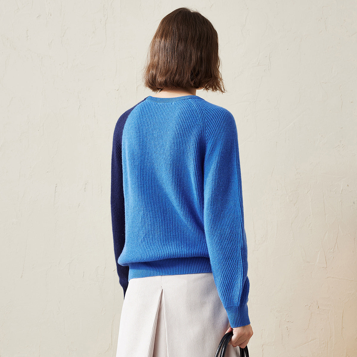 100% Cashmere Color Block Soft Knit Sweater