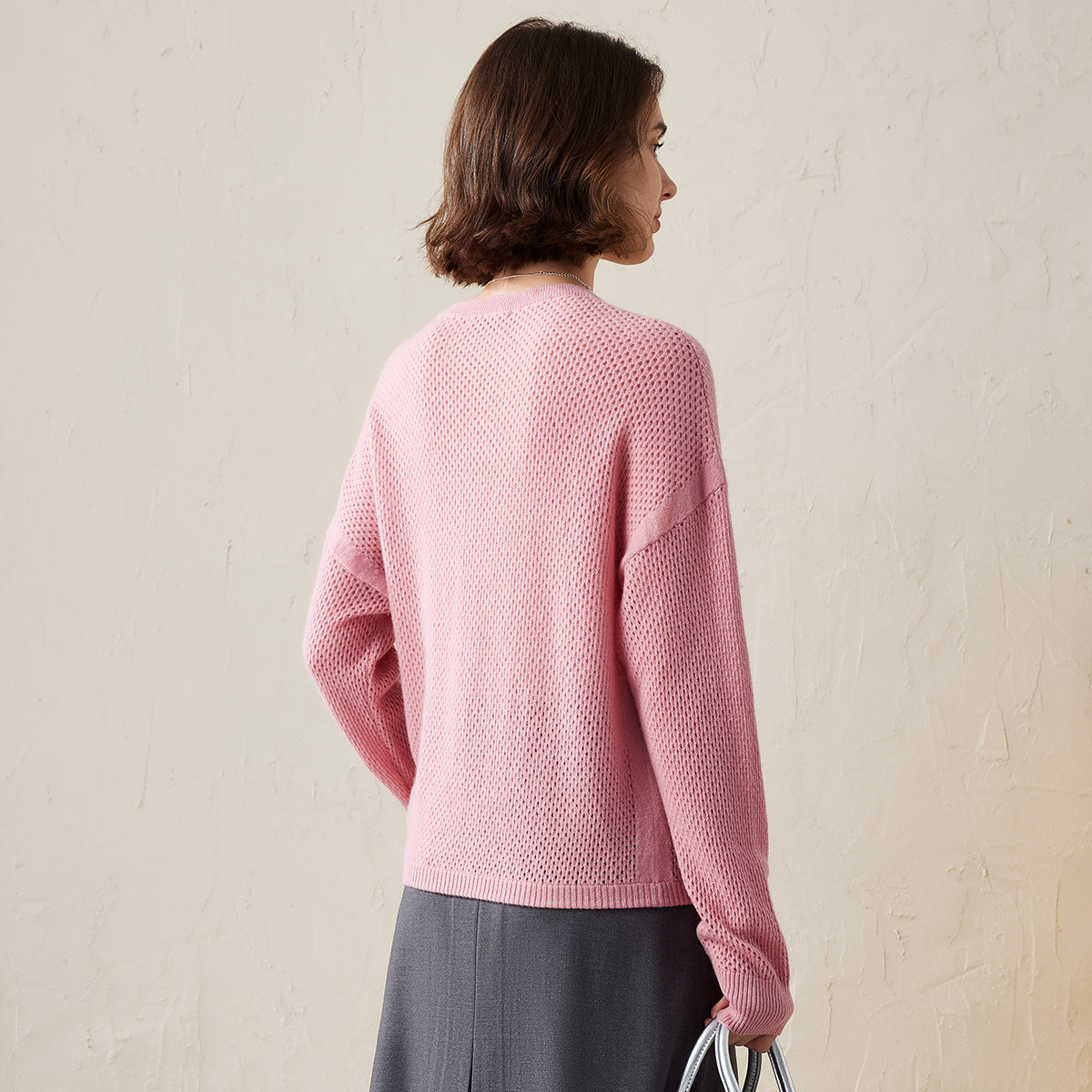 100% Cashmere Breathable Mesh Sweater