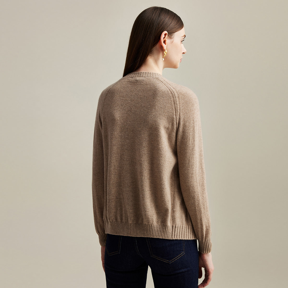 100% Cashmere Cable Button Knit Cardigan