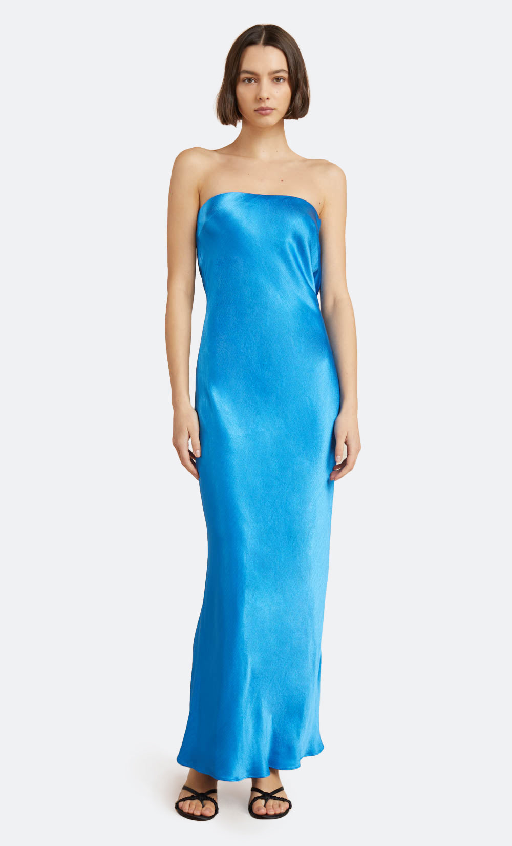 MOON DANCE STRAPLESS DRESS - MID BLUE