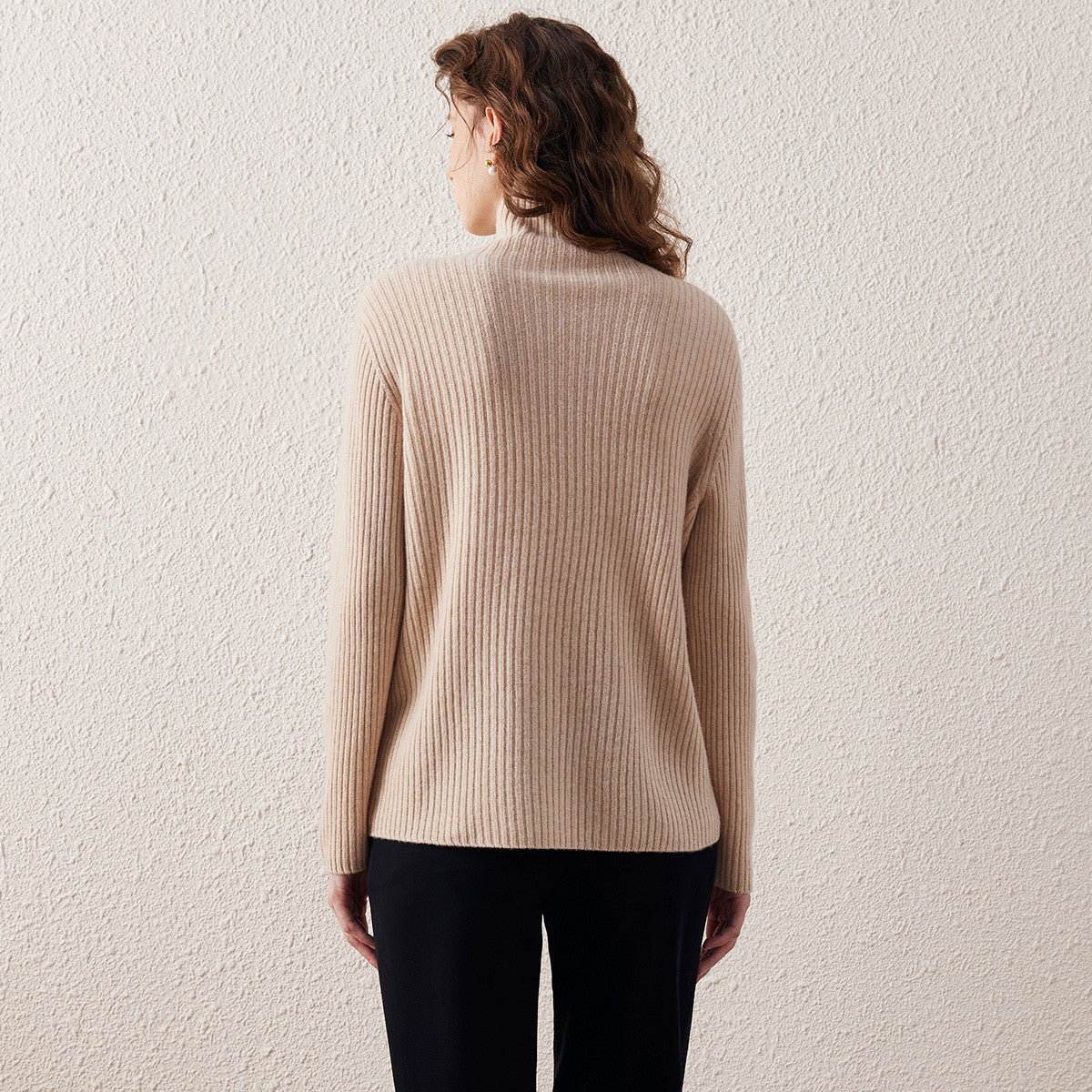 100% Wool All-in-One Knit Turtleneck Sweater