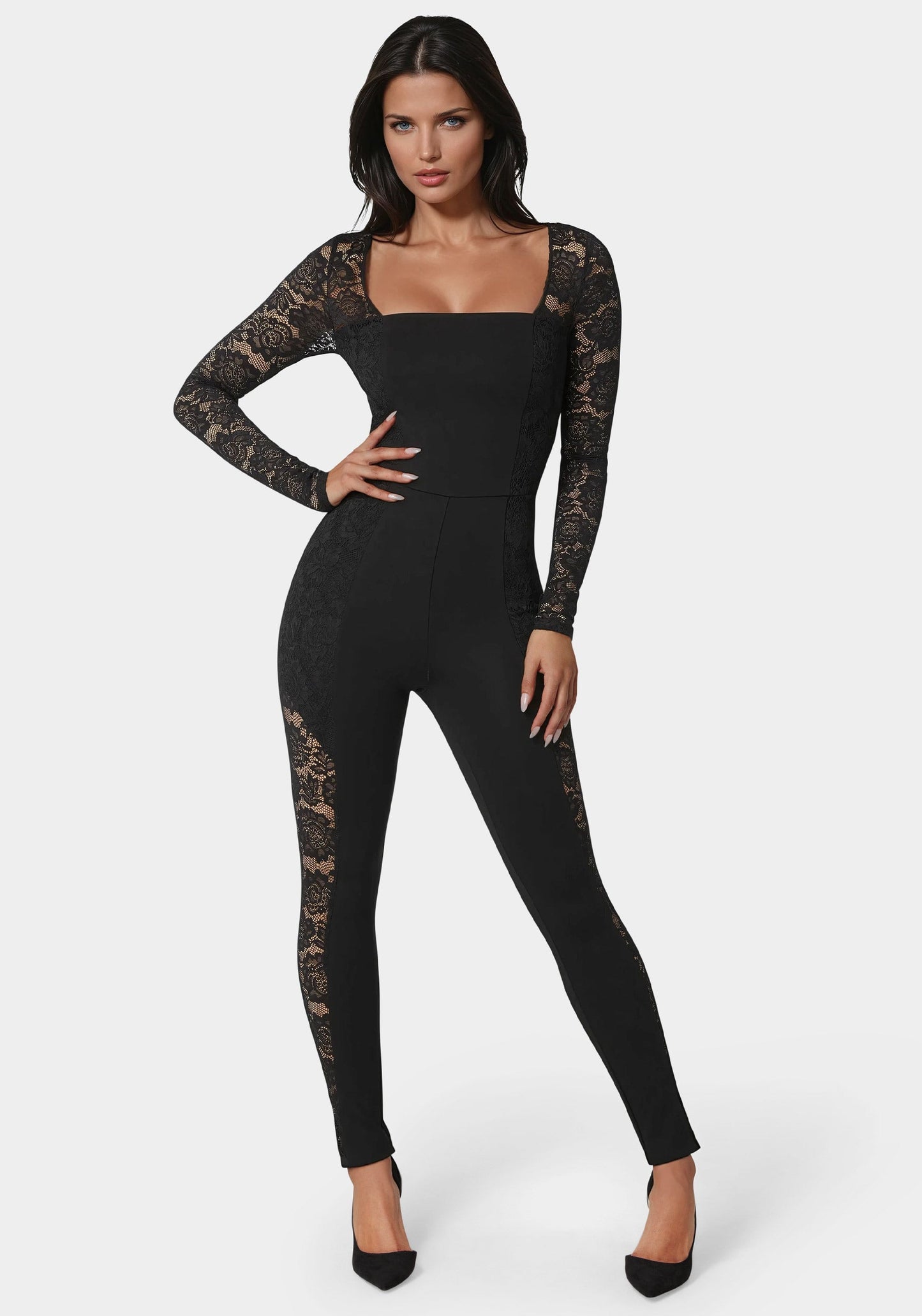 Lace Combo Catsuit