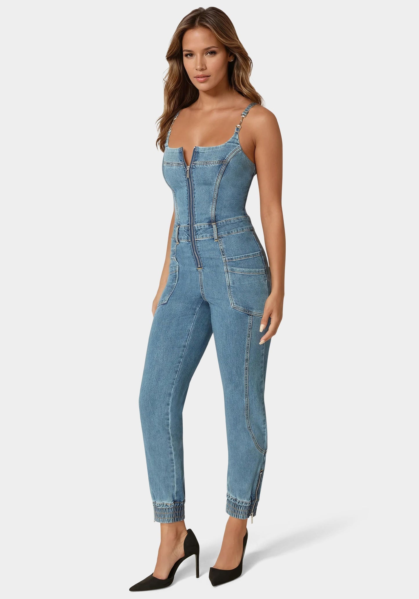 Denim Jogger Jumpsuit